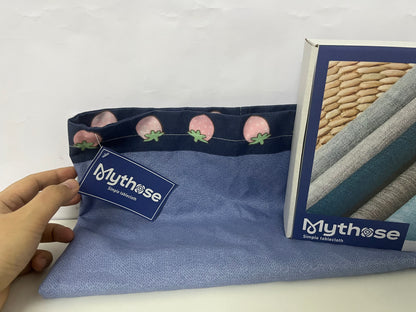 [Mythose Textile tablecloths ]——Mythose Minimalist Cotton-Linen Tablecloth | Cute Strawberry Trim for a Cozy Dining Vibe