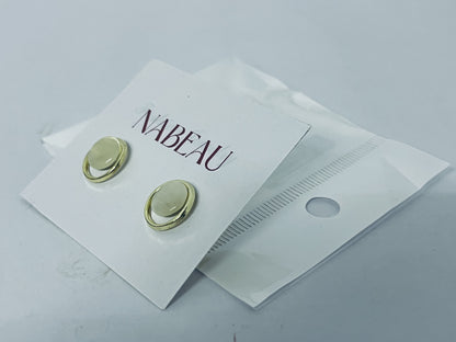 NABEAU Small Hypoallergenic Surgical Steel Earrings for Sensitive Ears - Flat Back Earrings for Women - 20G Tiny Cubic Zirconia Opal Hoop Studs