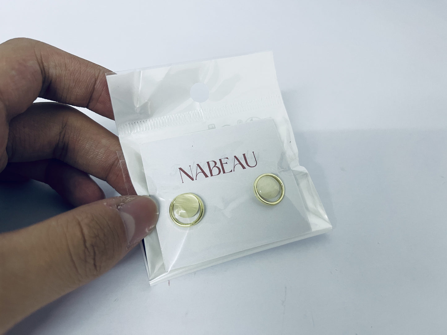 NABEAU Small Hypoallergenic Surgical Steel Earrings for Sensitive Ears - Flat Back Earrings for Women - 20G Tiny Cubic Zirconia Opal Hoop Studs