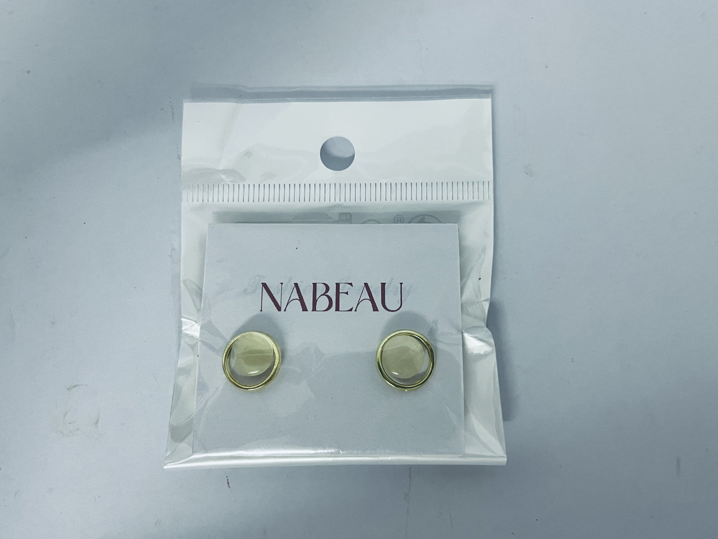 NABEAU Small Hypoallergenic Surgical Steel Earrings for Sensitive Ears - Flat Back Earrings for Women - 20G Tiny Cubic Zirconia Opal Hoop Studs