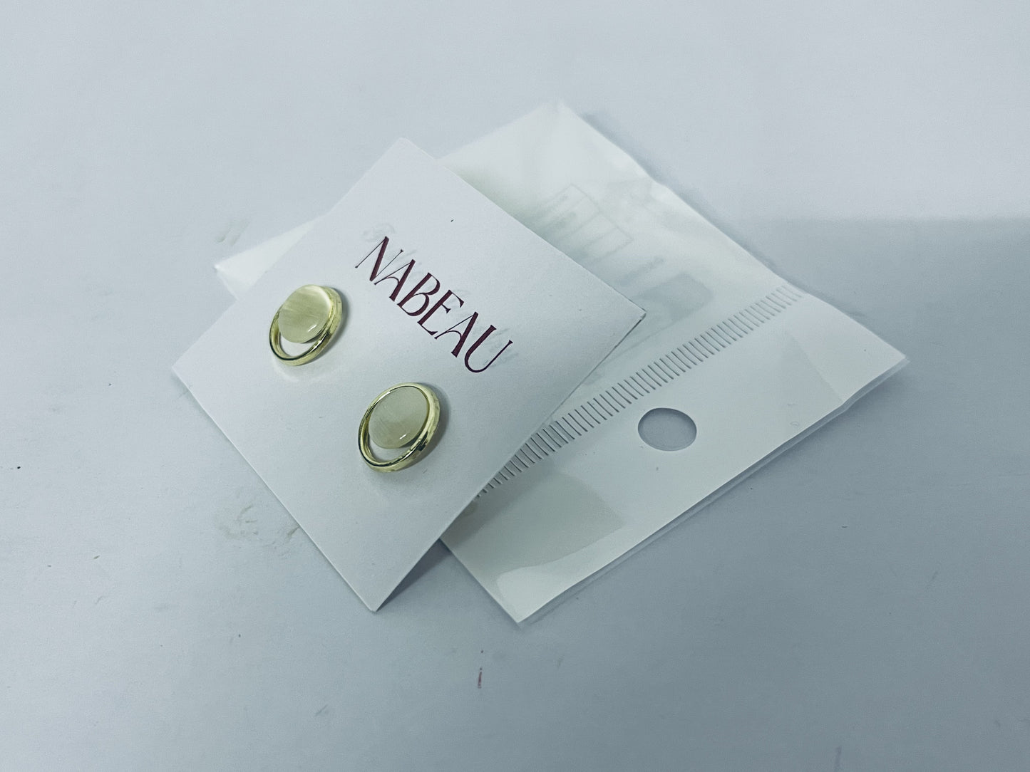 NABEAU Small Hypoallergenic Surgical Steel Earrings for Sensitive Ears - Flat Back Earrings for Women - 20G Tiny Cubic Zirconia Opal Hoop Studs