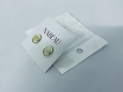NABEAU Small Hypoallergenic Surgical Steel Earrings for Sensitive Ears - Flat Back Earrings for Women - 20G Tiny Cubic Zirconia Opal Hoop Studs