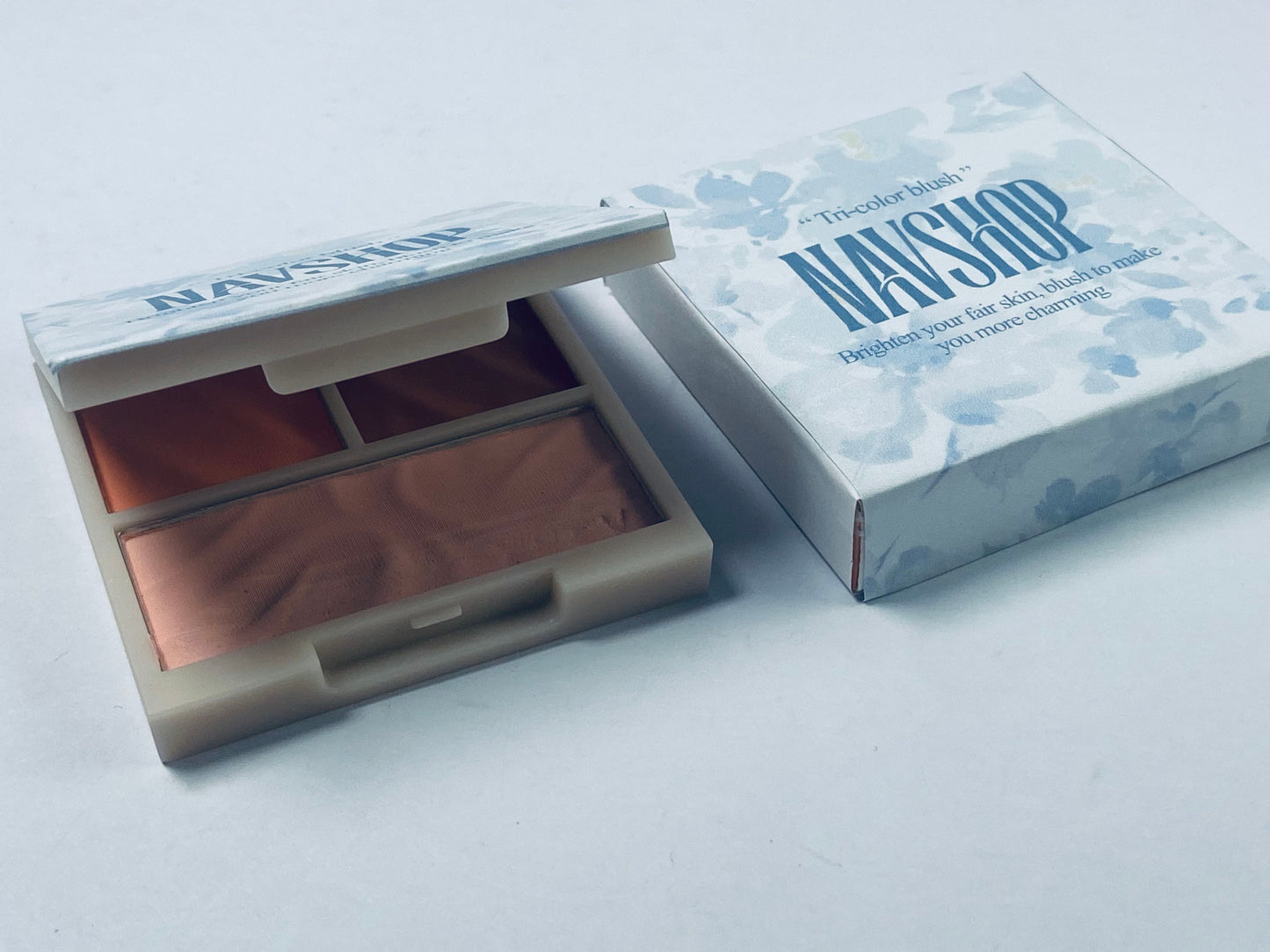 NAVSHOP Cosmic Eyeshadow 3-Colors Matte Glitter Eyeshadow Palette Rose Gold Warm Peach Brown Long-Lasting Ultra Pigment Smooth Blendable