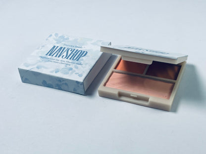 NAVSHOP Cosmic Eyeshadow 3-Colors Matte Glitter Eyeshadow Palette Rose Gold Warm Peach Brown Long-Lasting Ultra Pigment Smooth Blendable