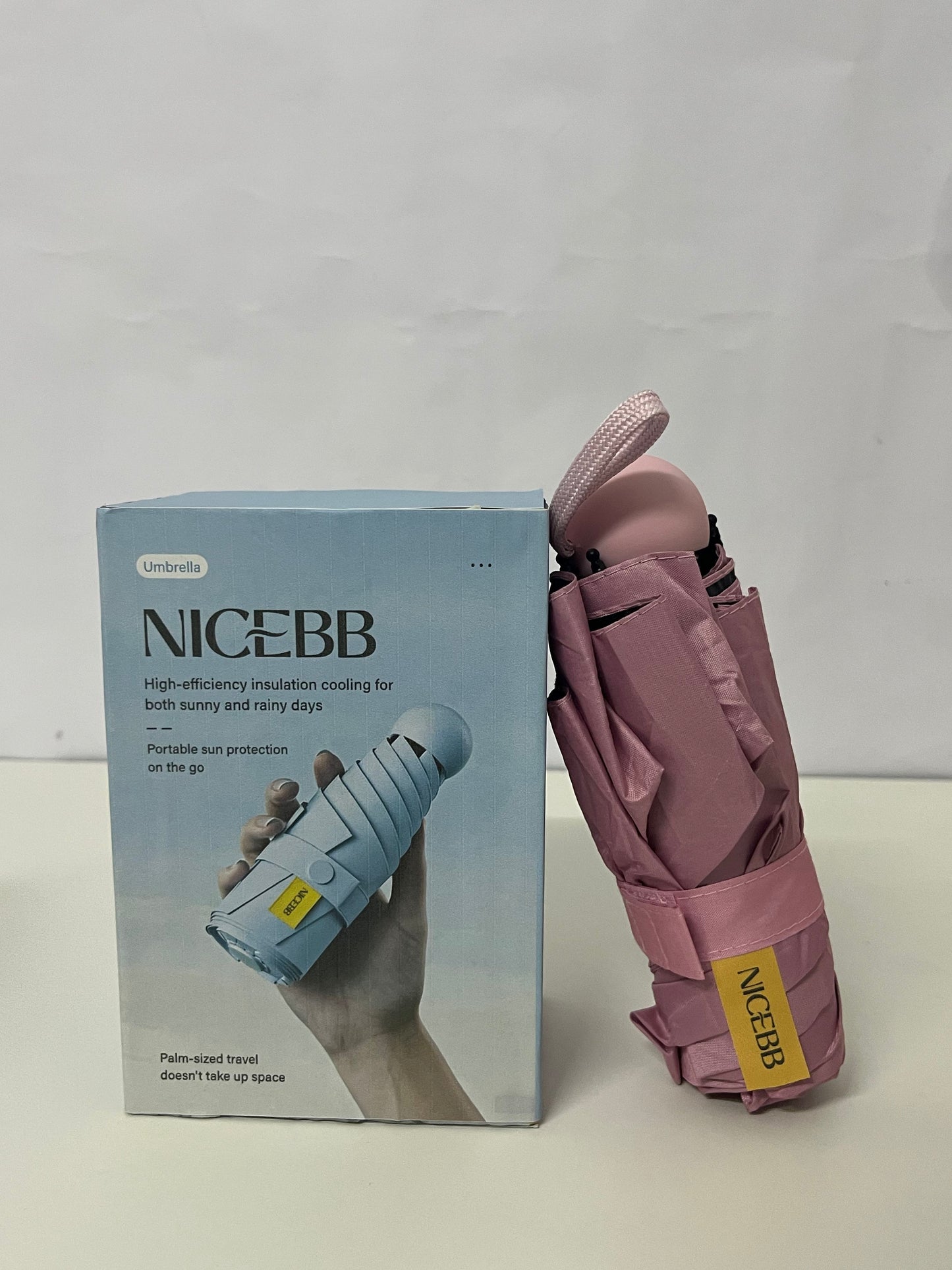 [NICEBB Umbrellas]——NICEBB Palm-Sized 6-Fold UV Protection Umbrella - Mini Portable Sun & Rain Umbrella