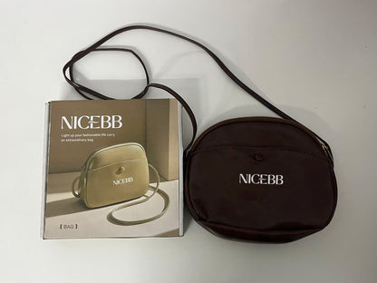 [NICEBB Crossbody bags]—— NICEBB Vintage Waxed Leather Crossbody Bag - Versatile Commute Shoulder Bag