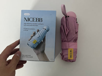[NICEBB Umbrellas]——NICEBB Palm-Sized 6-Fold UV Protection Umbrella - Mini Portable Sun & Rain Umbrella