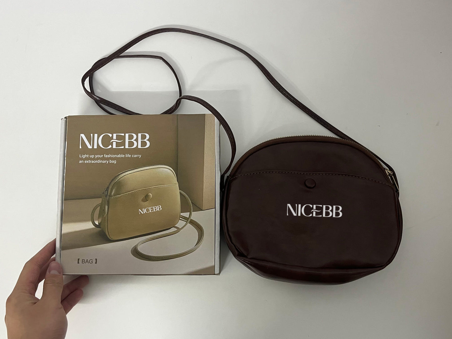 [NICEBB Crossbody bags]—— NICEBB Vintage Waxed Leather Crossbody Bag - Versatile Commute Shoulder Bag