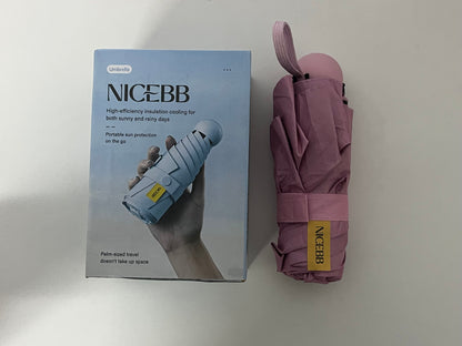 [NICEBB Umbrellas]——NICEBB Palm-Sized 6-Fold UV Protection Umbrella - Mini Portable Sun & Rain Umbrella