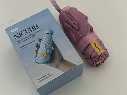 [NICEBB Umbrellas]——NICEBB Palm-Sized 6-Fold UV Protection Umbrella - Mini Portable Sun & Rain Umbrella