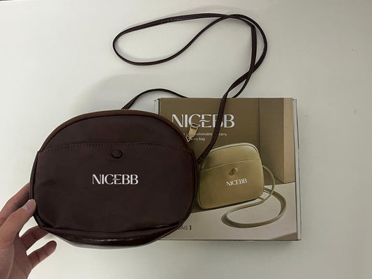 [NICEBB Crossbody bags]—— NICEBB Vintage Waxed Leather Crossbody Bag - Versatile Commute Shoulder Bag
