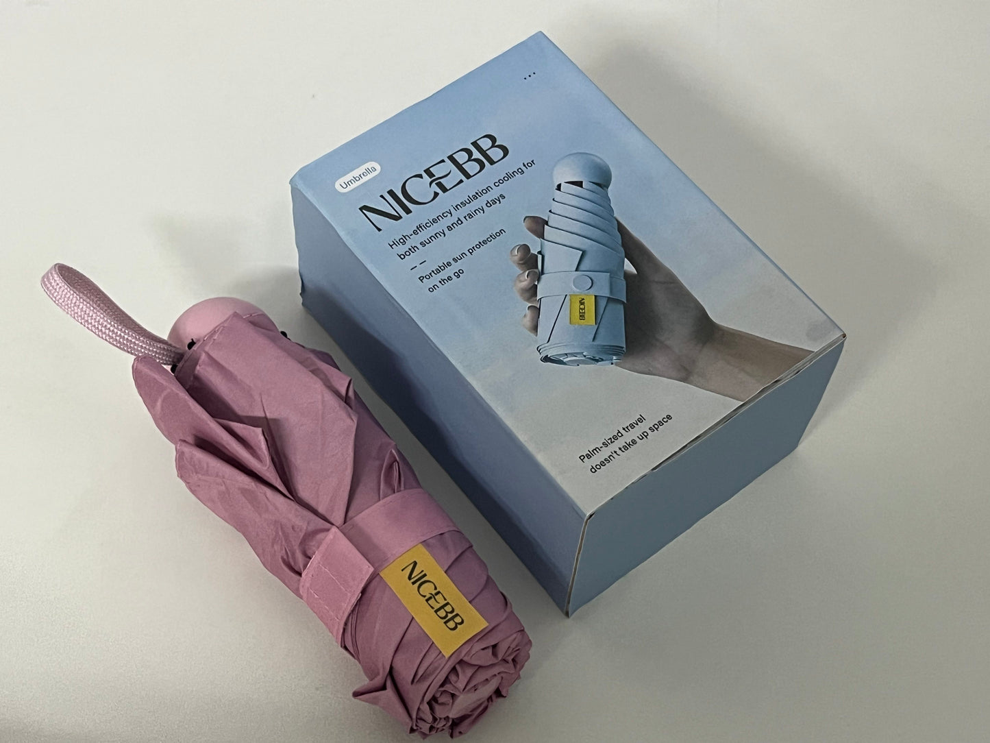 [NICEBB Umbrellas]——NICEBB Palm-Sized 6-Fold UV Protection Umbrella - Mini Portable Sun & Rain Umbrella
