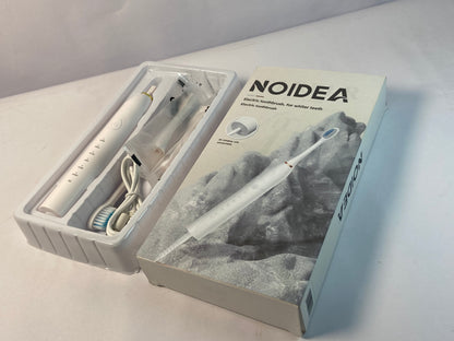 NOIDEA Simple Clean Rechargeable Electric Powered Toothbrush, Pure White with 4 Gentle Care Brush Head Automatic Pressure Sensor to Protect Gums - 3 Modes -2 Min Timer