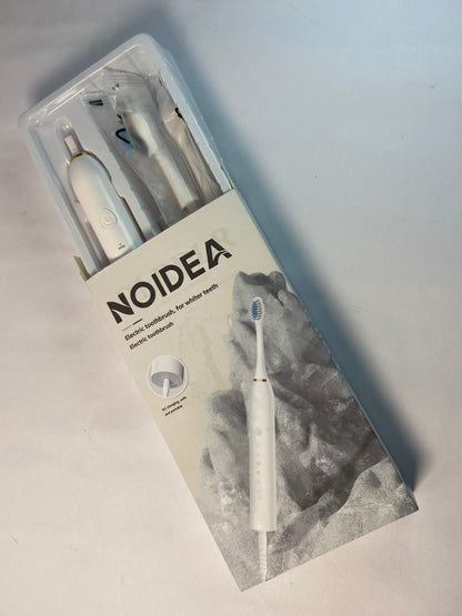 NOIDEA Simple Clean Rechargeable Electric Powered Toothbrush, Pure White with 4 Gentle Care Brush Head Automatic Pressure Sensor to Protect Gums - 3 Modes -2 Min Timer