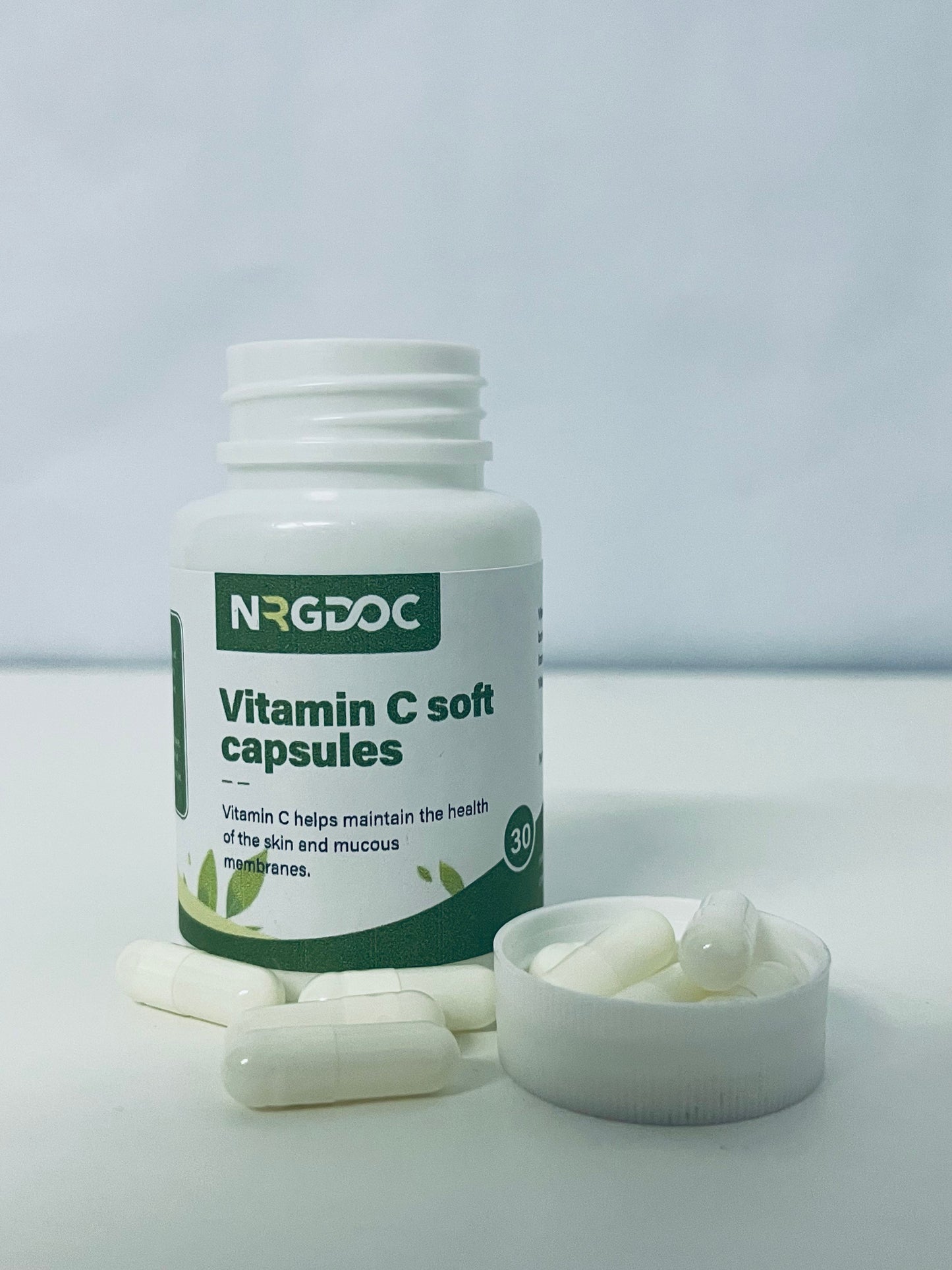 NRGDOC Vitamin C Soft Capsules 30-Count Gentle & Easy to Absorb A Daily Nutritional Choice for Skin & Mucous Membrane Health