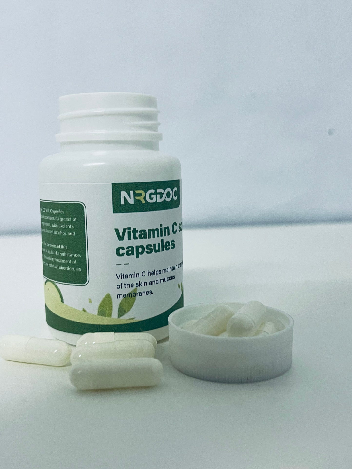 NRGDOC Vitamin C Soft Capsules 30-Count Gentle & Easy to Absorb A Daily Nutritional Choice for Skin & Mucous Membrane Health