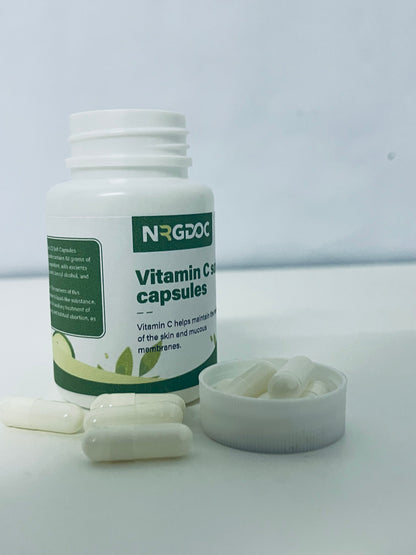 NRGDOC Vitamin C Soft Capsules 30-Count Gentle & Easy to Absorb A Daily Nutritional Choice for Skin & Mucous Membrane Health
