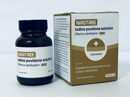 NRGTREE Povidone-Iodine Scrub Solution, Antiseptic Solution for Skin and Mucosa, Ideal for Surgical Site Preparation, Contains Povidone Iodine 7.5%, 45ml, 1 Bottle