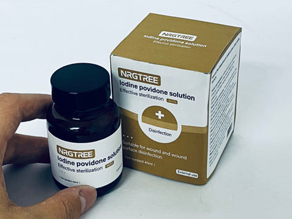 NRGTREE Povidone-Iodine Scrub Solution, Antiseptic Solution for Skin and Mucosa, Ideal for Surgical Site Preparation, Contains Povidone Iodine 7.5%, 45ml, 1 Bottle