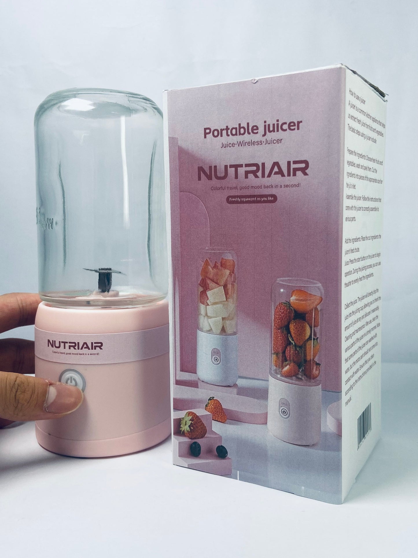 NUTRIAIR Portable Blender 14oz for Juices & Smoothies with 4 blades Puwerful performances Fusion Blender  USB Rechargeable