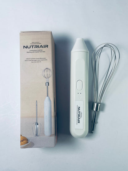 NUTRIAIR Handheld USB Charging Electric Egg Beater Portable Stainless Steel Milk Frother Kitchen Bar Supplies