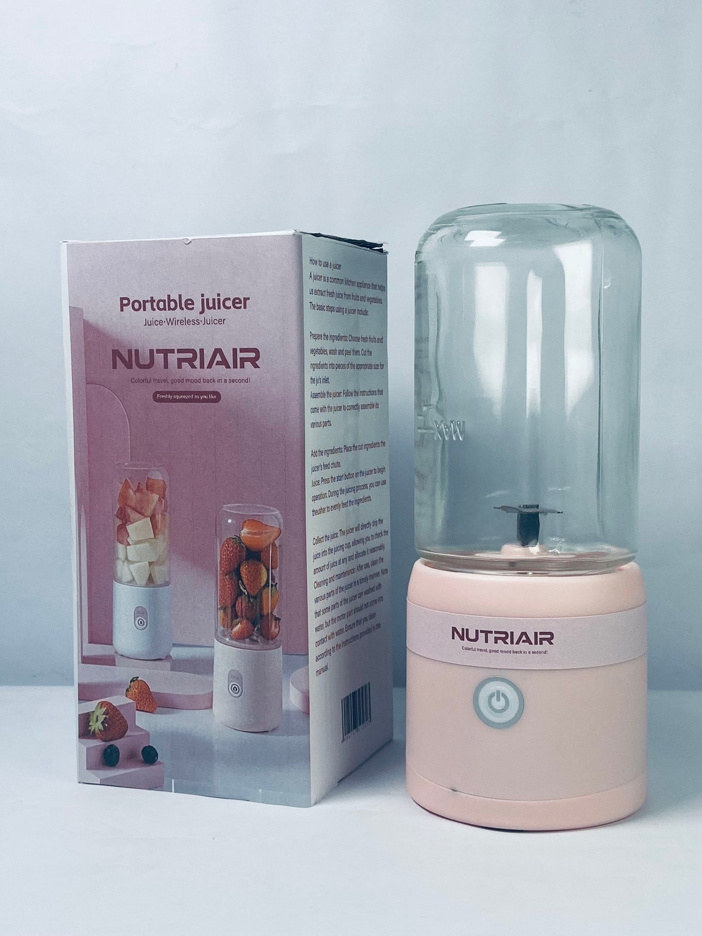 NUTRIAIR Portable Blender 14oz for Juices & Smoothies with 4 blades Puwerful performances Fusion Blender  USB Rechargeable