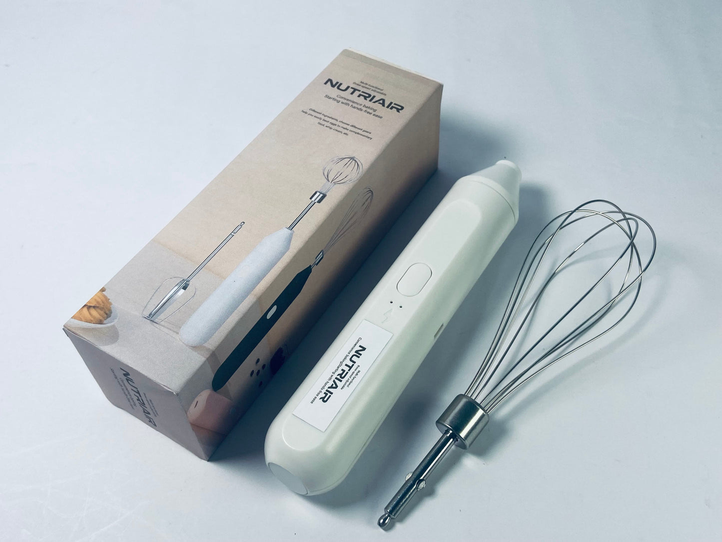 NUTRIAIR Handheld USB Charging Electric Egg Beater Portable Stainless Steel Milk Frother Kitchen Bar Supplies