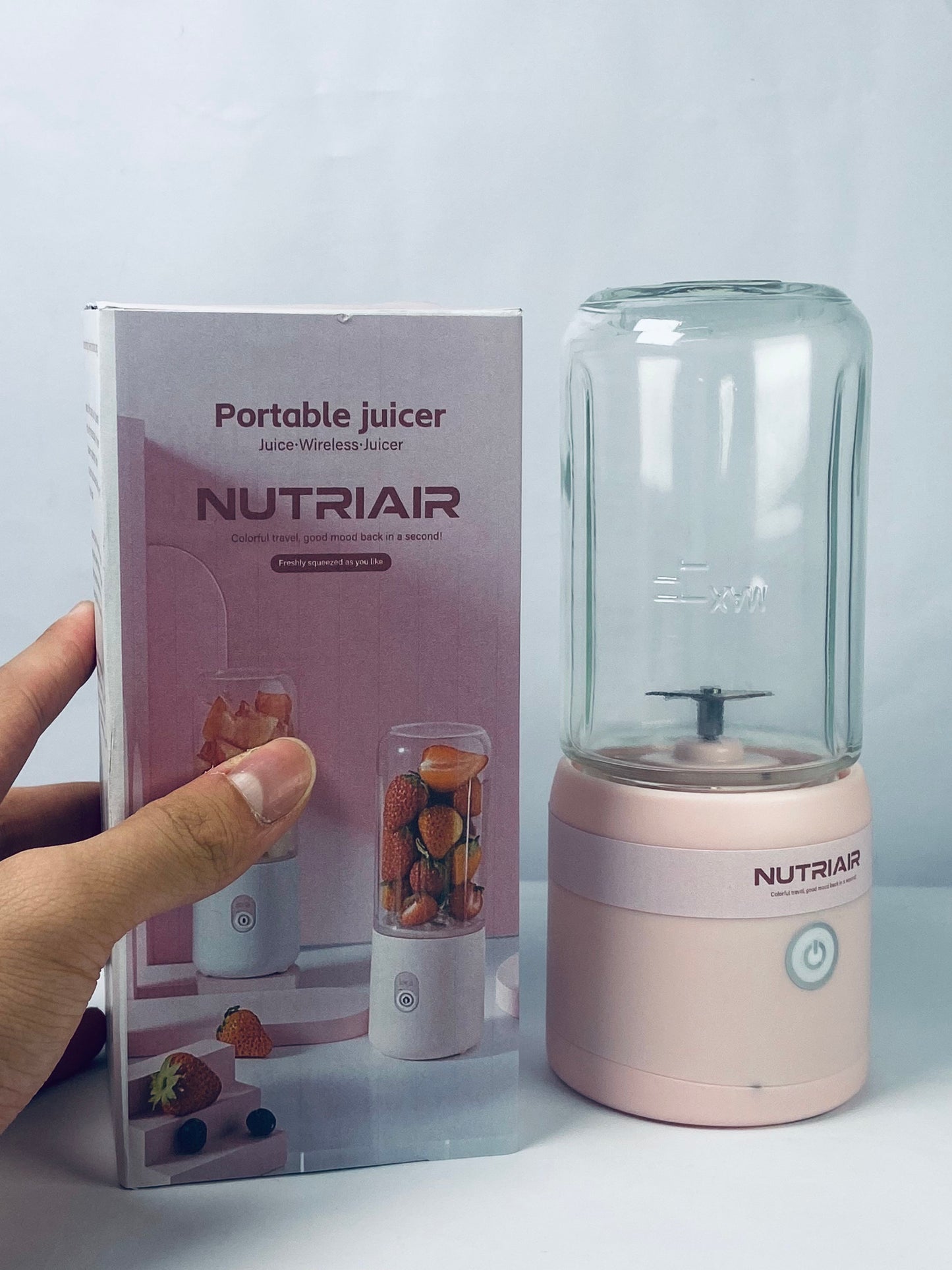 NUTRIAIR Portable Blender 14oz for Juices & Smoothies with 4 blades Puwerful performances Fusion Blender  USB Rechargeable