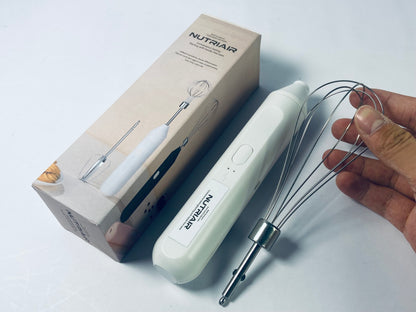 NUTRIAIR Handheld USB Charging Electric Egg Beater Portable Stainless Steel Milk Frother Kitchen Bar Supplies