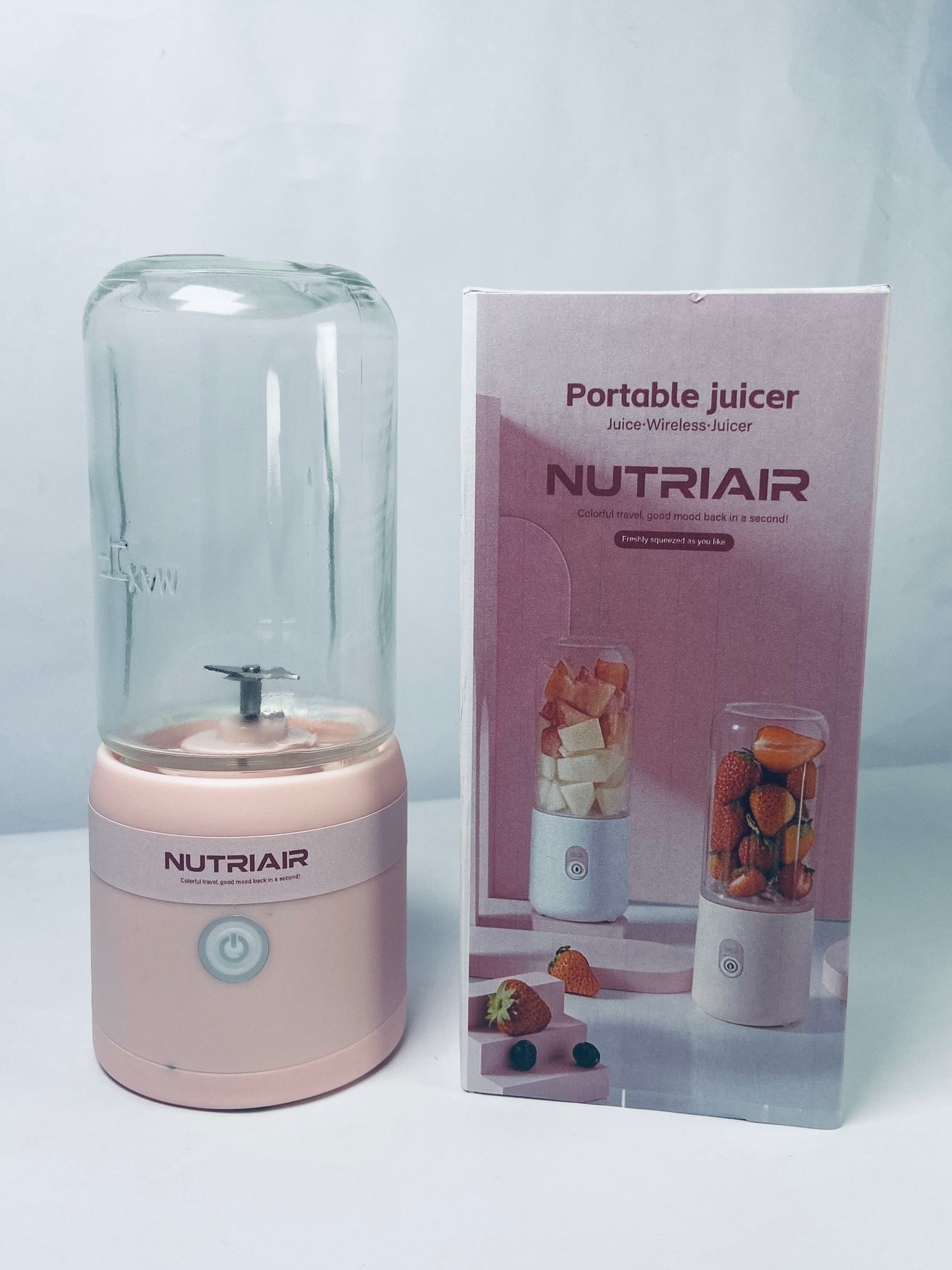 NUTRIAIR Portable Blender 14oz for Juices & Smoothies with 4 blades Puwerful performances Fusion Blender  USB Rechargeable