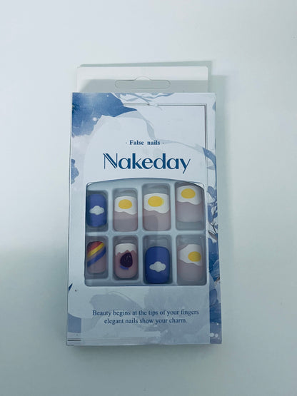 Nakeday Hand-Painted Art False Nails: Healing Aesthetics for Your Fingertips