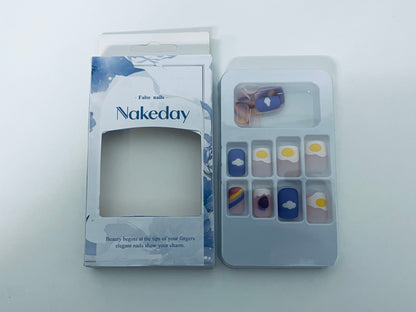Nakeday Hand-Painted Art False Nails: Healing Aesthetics for Your Fingertips