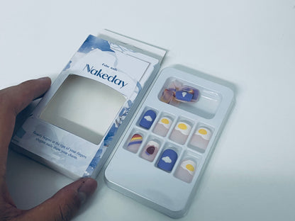 Nakeday Hand-Painted Art False Nails: Healing Aesthetics for Your Fingertips