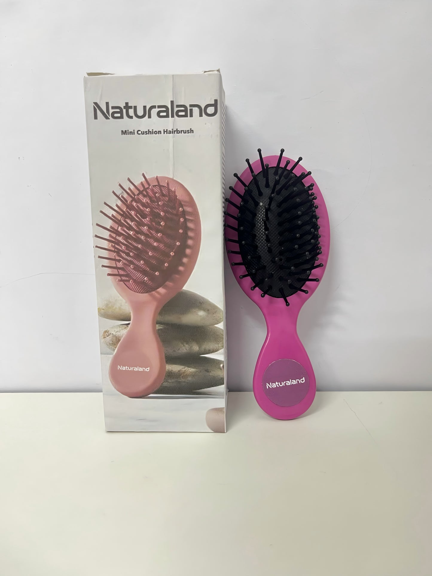 Naturaland Mini Cushion Hairbrush Portable Style Detangle & Scalp Massage A Daily Styling & Hair Care Essential