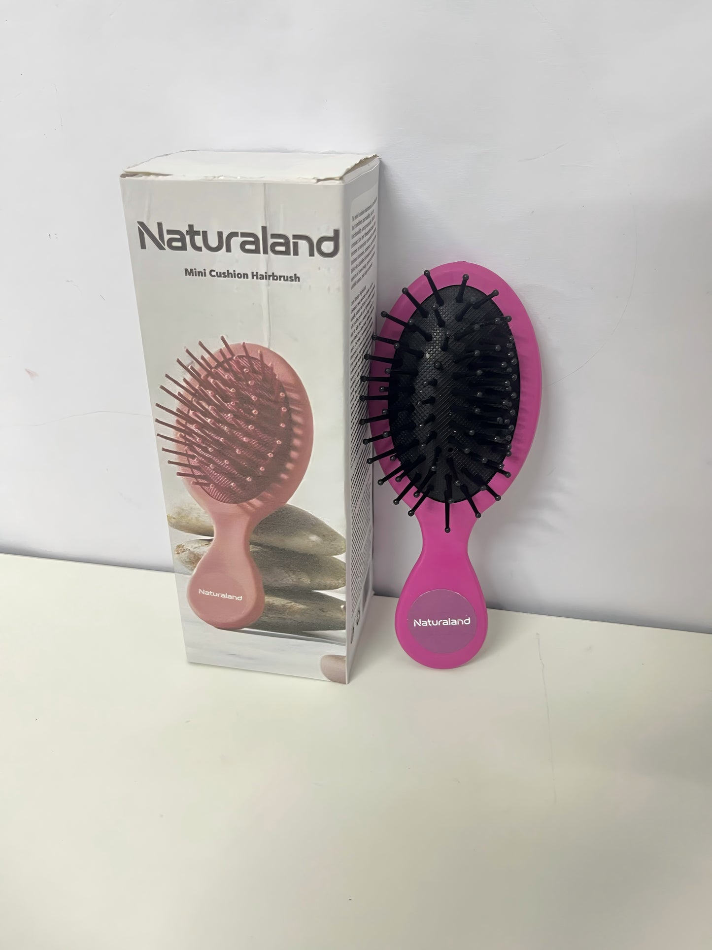 Naturaland Mini Cushion Hairbrush Portable Style Detangle & Scalp Massage A Daily Styling & Hair Care Essential