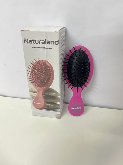 Naturaland Mini Cushion Hairbrush Portable Style Detangle & Scalp Massage A Daily Styling & Hair Care Essential