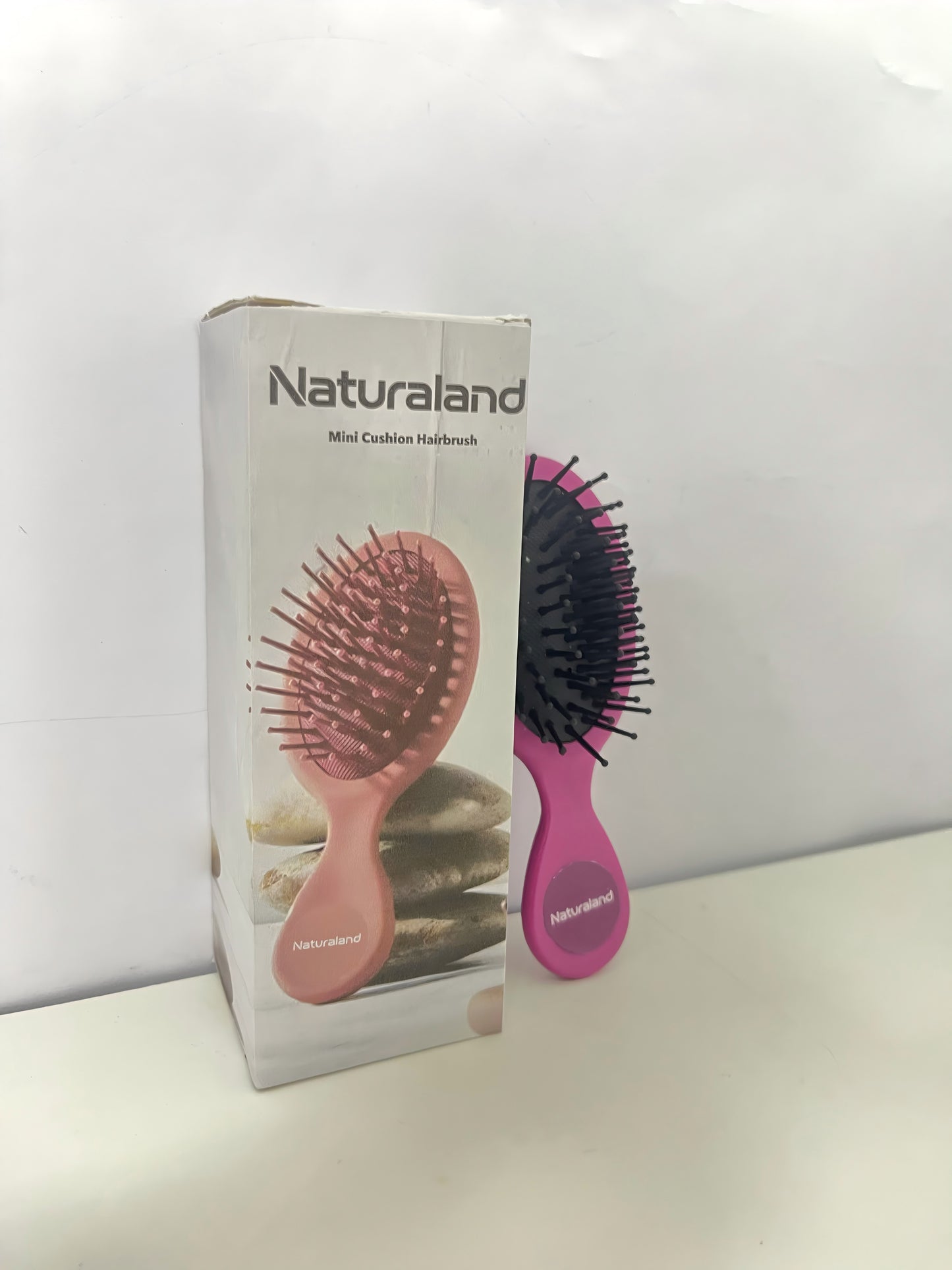 Naturaland Mini Cushion Hairbrush Portable Style Detangle & Scalp Massage A Daily Styling & Hair Care Essential