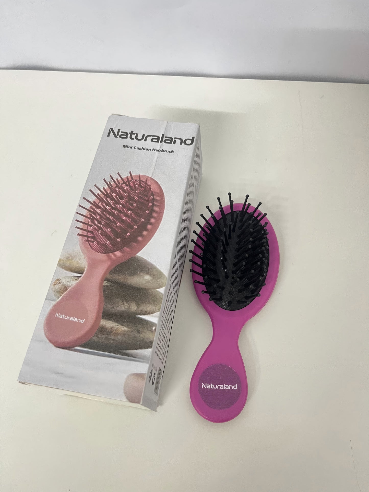 Naturaland Mini Cushion Hairbrush Portable Style Detangle & Scalp Massage A Daily Styling & Hair Care Essential