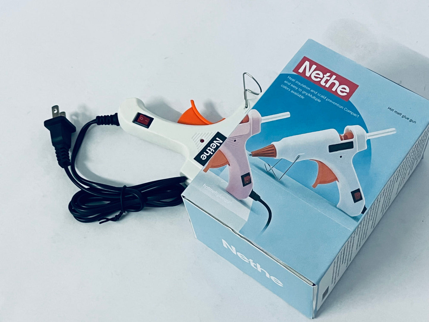 Nethe Hot Melt Glue Gun, Heat Insulation & Anti-Scald with On/Off Switch, Compact Ergonomic Grip, Multi-Color for DIY Crafts, Home Repair, Arts