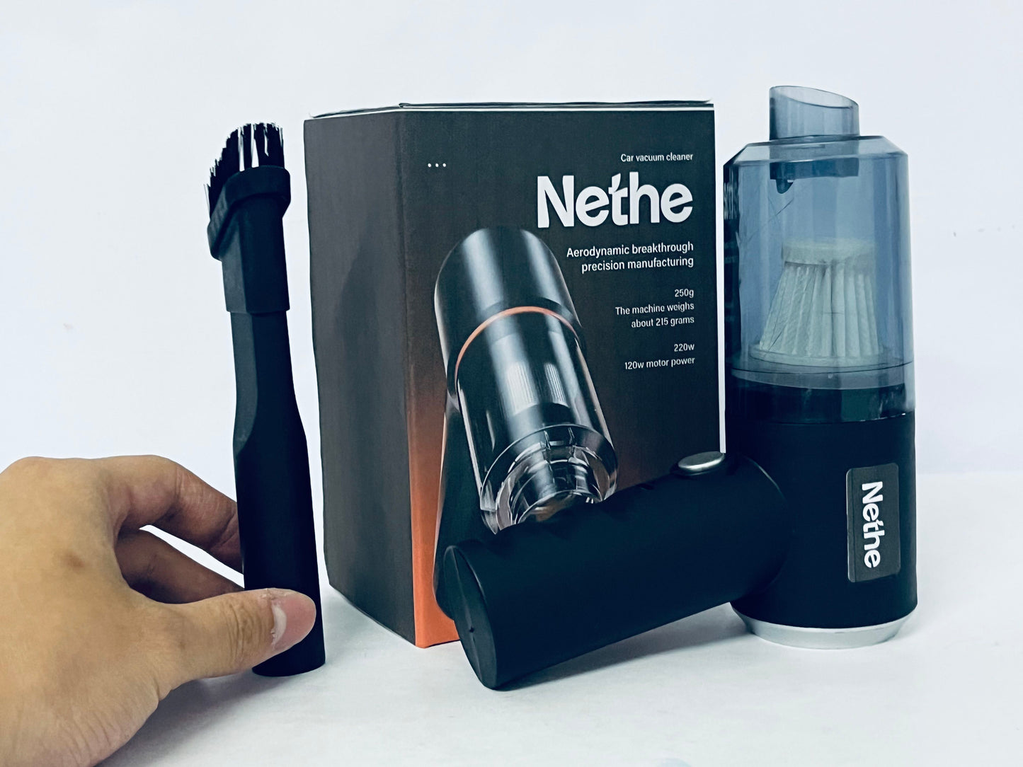Nethe Car Vacuum Cleaner, Aerodynamic Design, Strong Suction Portable Handheld Mini Vacuum for Car Interior & Home Cleaning