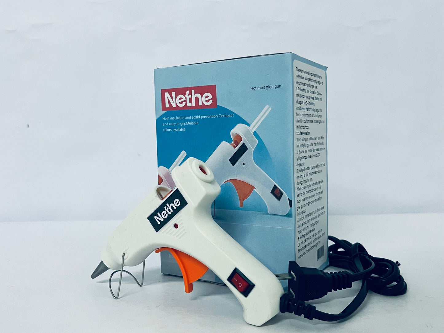 Nethe Hot Melt Glue Gun, Heat Insulation & Anti-Scald with On/Off Switch, Compact Ergonomic Grip, Multi-Color for DIY Crafts, Home Repair, Arts