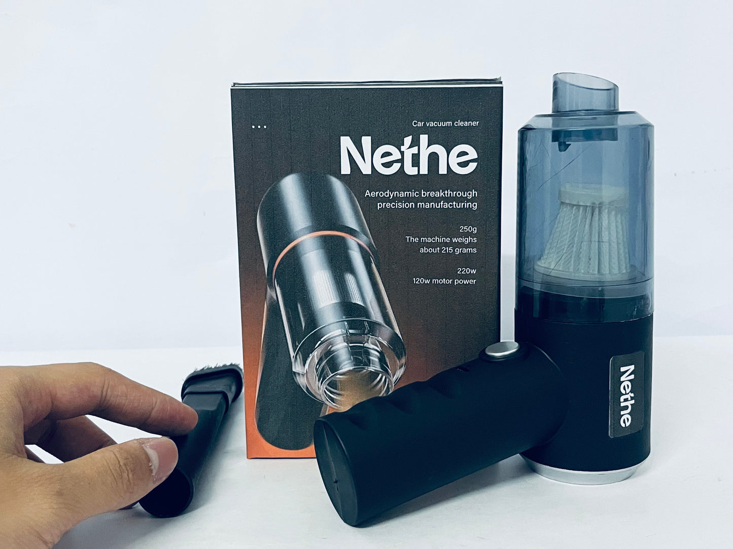 Nethe Car Vacuum Cleaner, Aerodynamic Design, Strong Suction Portable Handheld Mini Vacuum for Car Interior & Home Cleaning