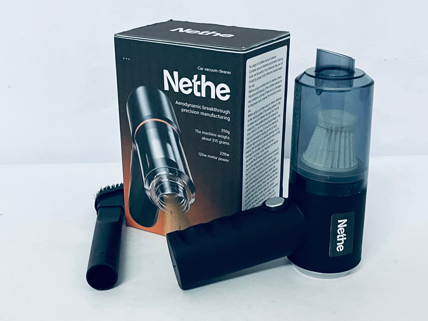 Nethe Car Vacuum Cleaner, Aerodynamic Design, Strong Suction Portable Handheld Mini Vacuum for Car Interior & Home Cleaning