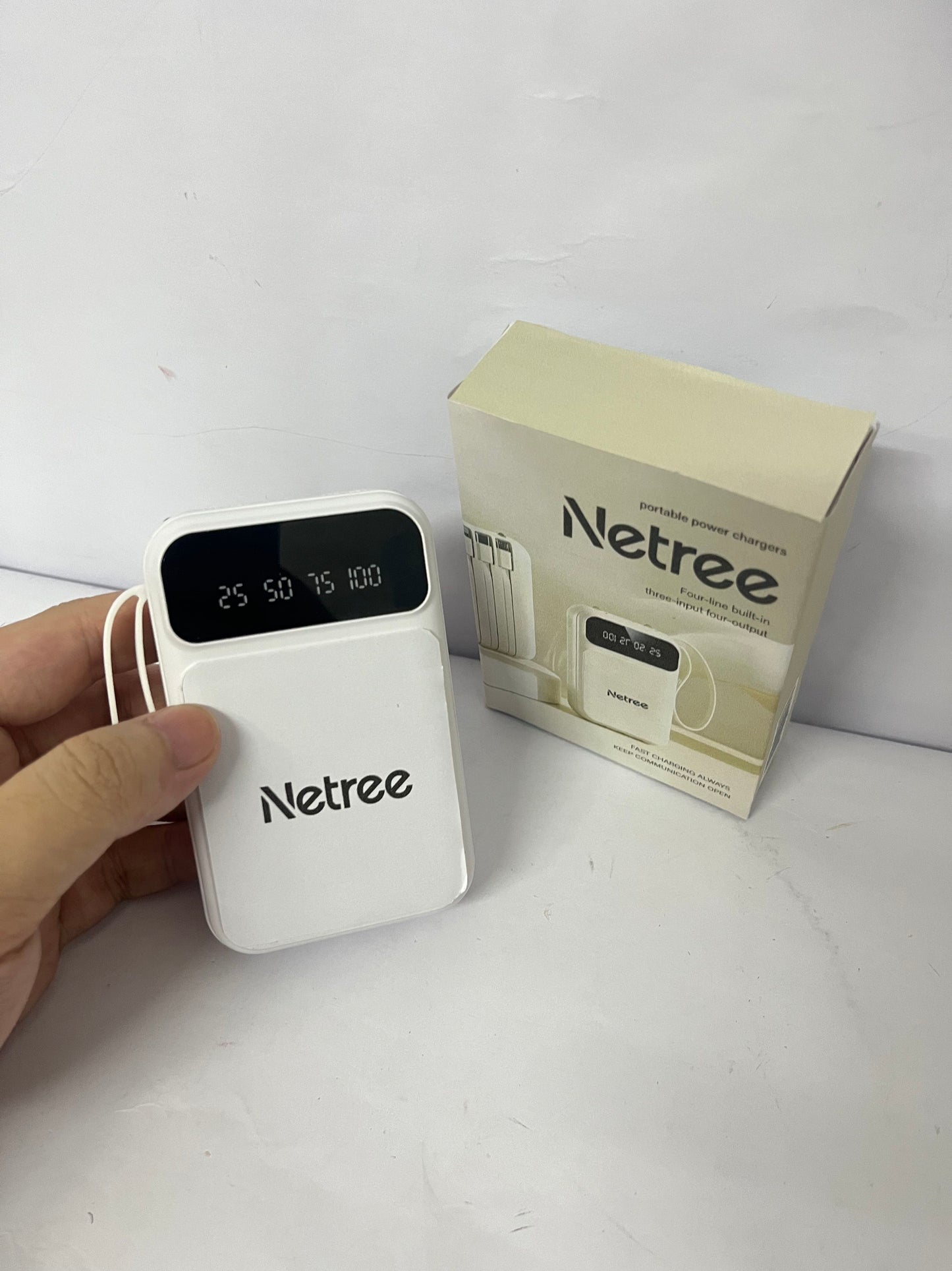 Netree Portable power chargers , 25000mAh 100W USB C Portable Charger, PD QC Fast Charging 3-Output Battery Pack