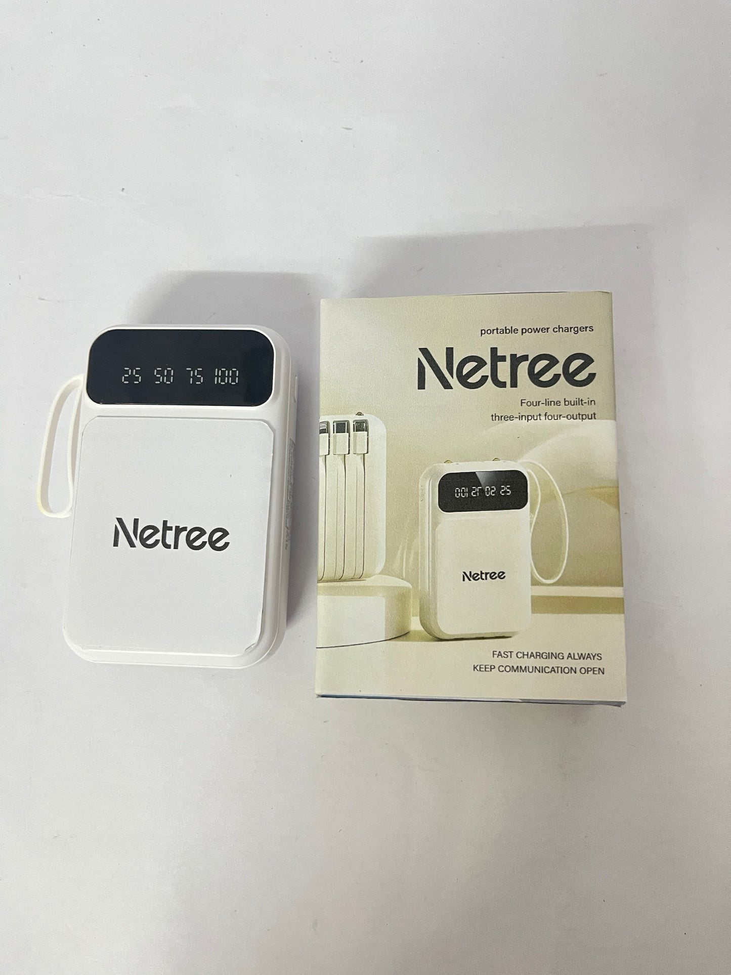 Netree Portable power chargers , 25000mAh 100W USB C Portable Charger, PD QC Fast Charging 3-Output Battery Pack