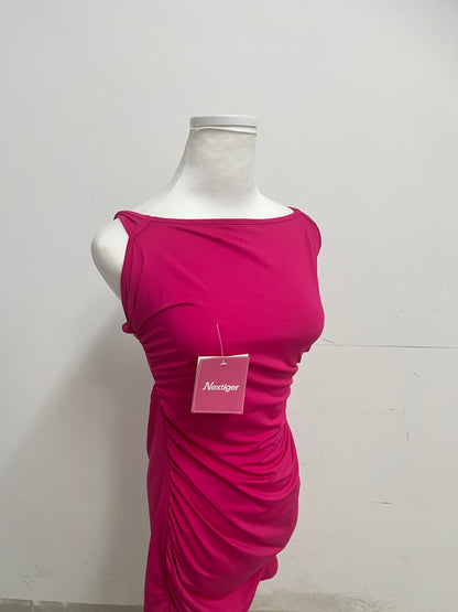 【Nextiger Magenta One-Shoulder Dress】—— Stylish & Flattering Occasion Wear