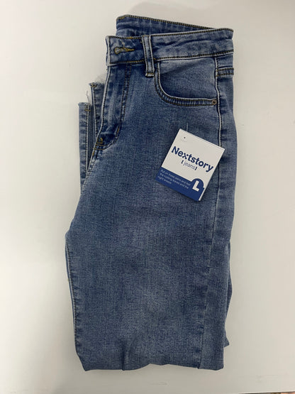 [Nextstory Jeans]——Nextstory High-Waisted Straight Leg Jeans - Slimming & Heightening Raw Hem Cropped Jeans