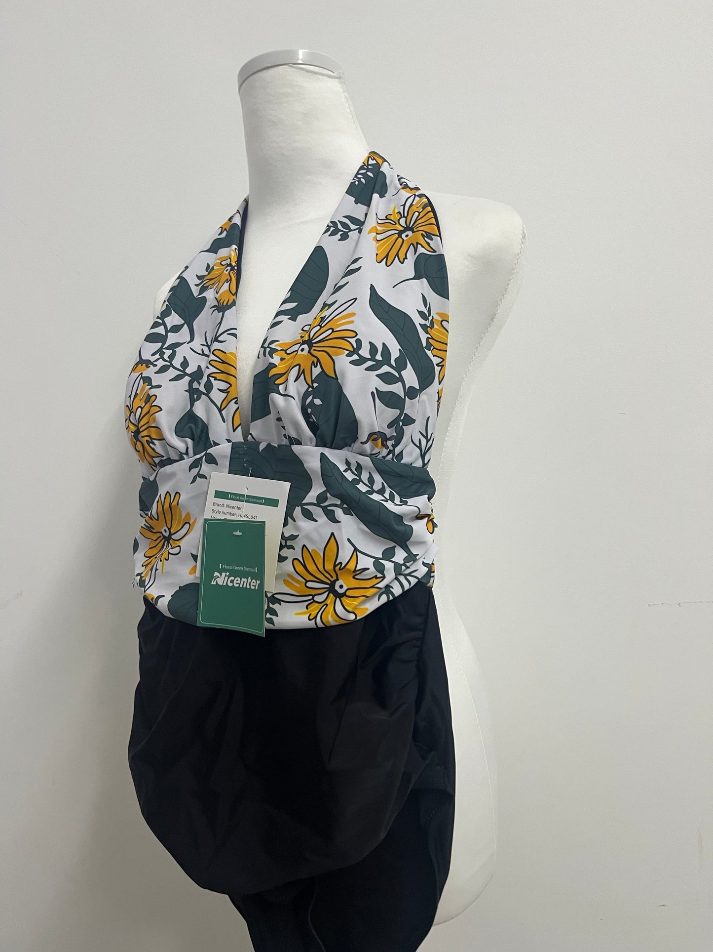 Nicenter Sling swimsuit Floral Halter One-Piece Swimsuit