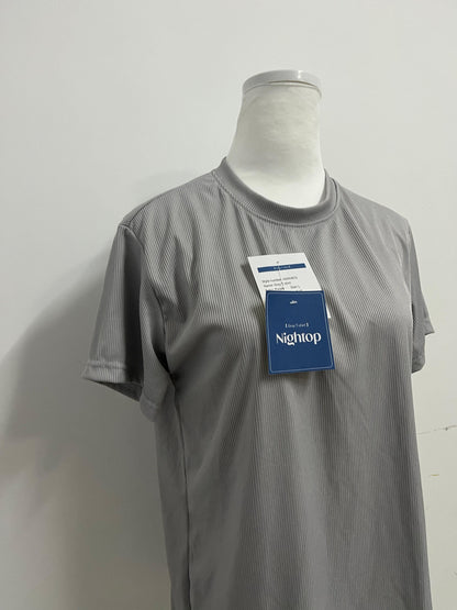 Nightop Minimalist Crew Neck Ribbed Short Sleeve T-Shirt