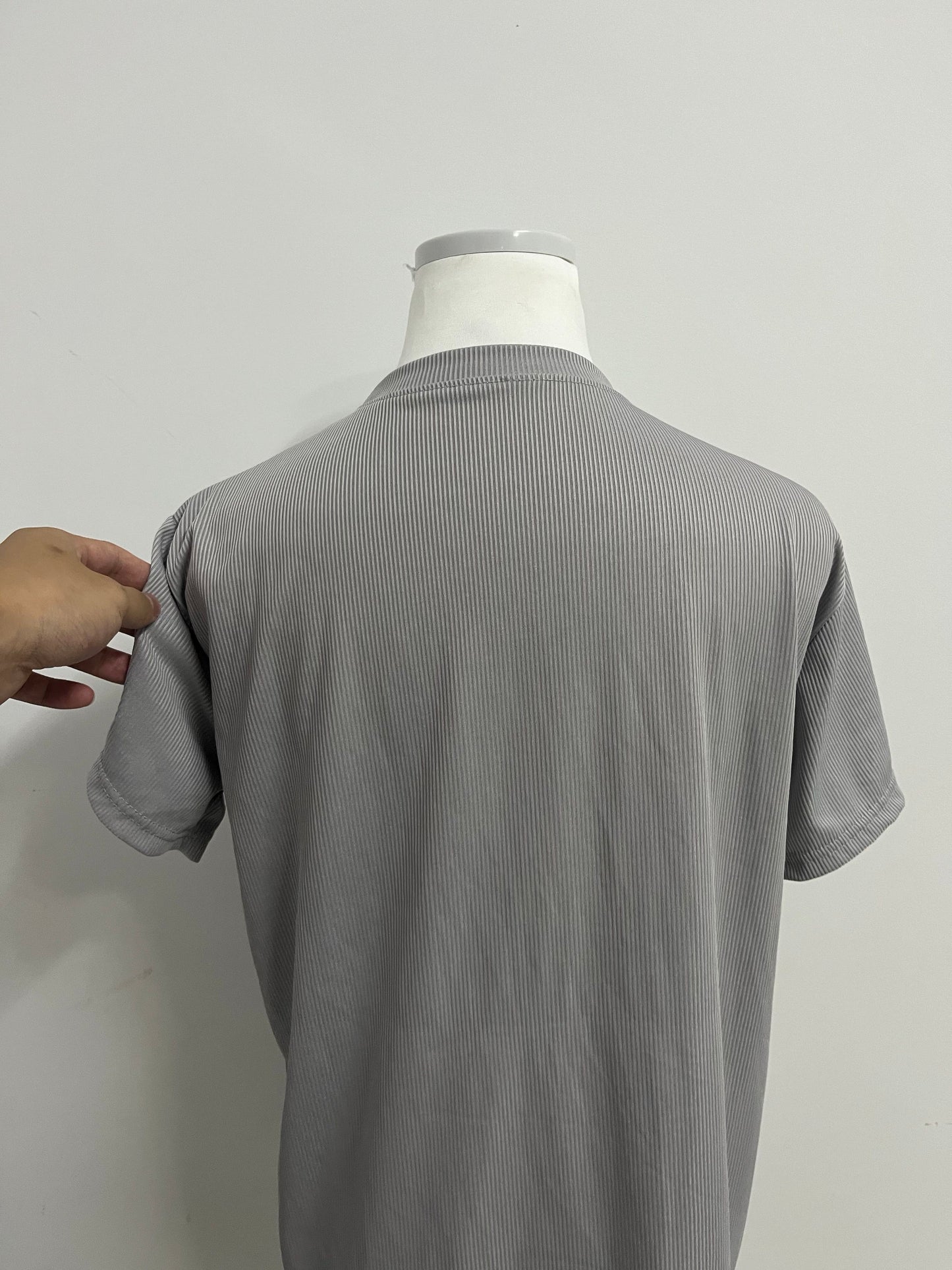 Nightop Minimalist Crew Neck Ribbed Short Sleeve T-Shirt